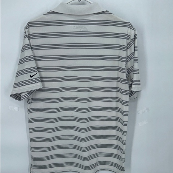 Nike Golf Dri-Fit Striped Polo Shirt White Black Cabot Logo Men’s Small - Picture 7 of 11